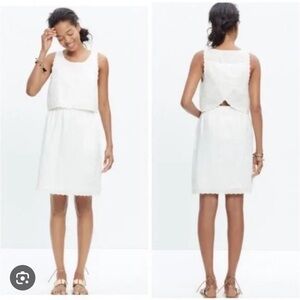 Madewell white overlay dress with open back